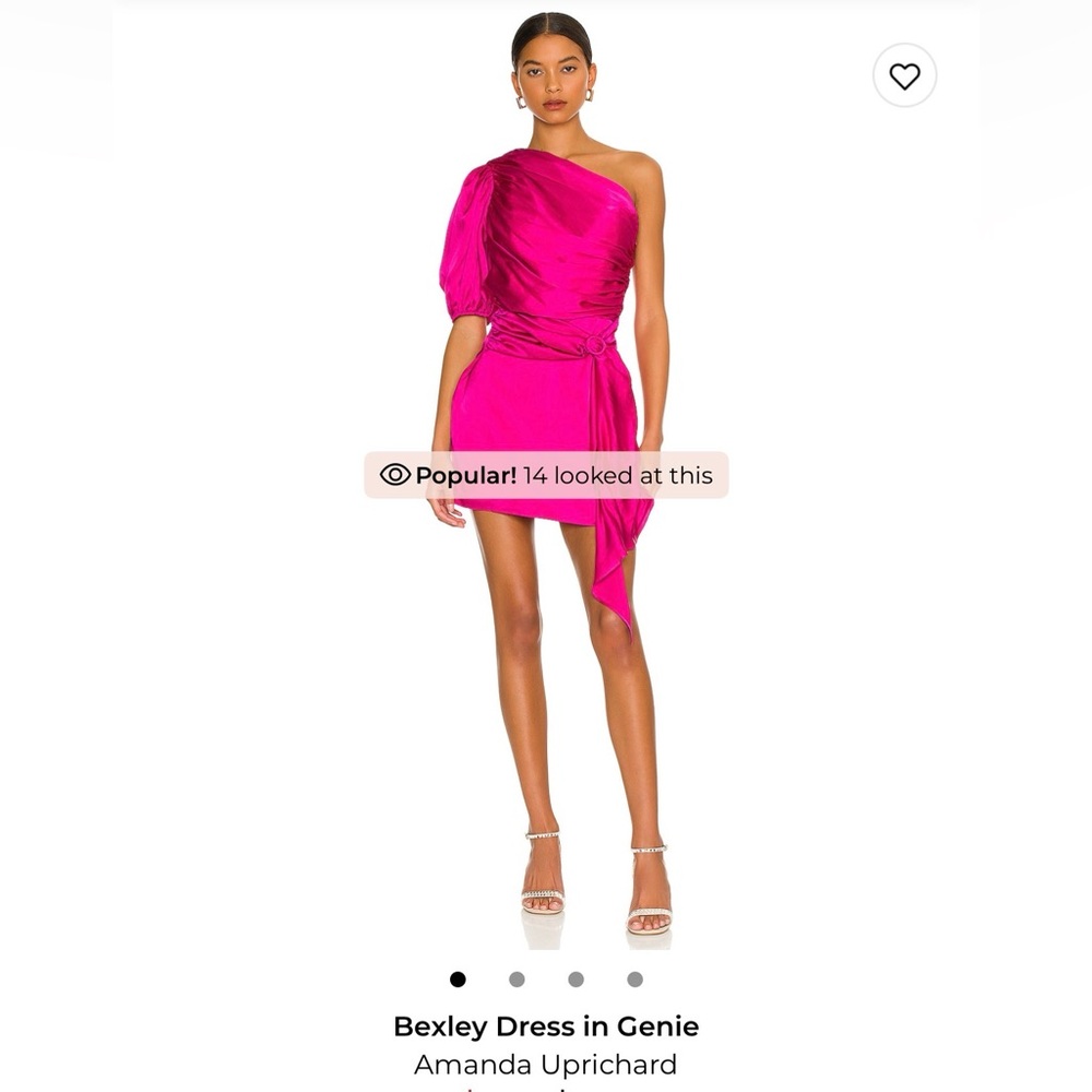 Amanda Uprichard One-Shoulder Fuchsia Dress